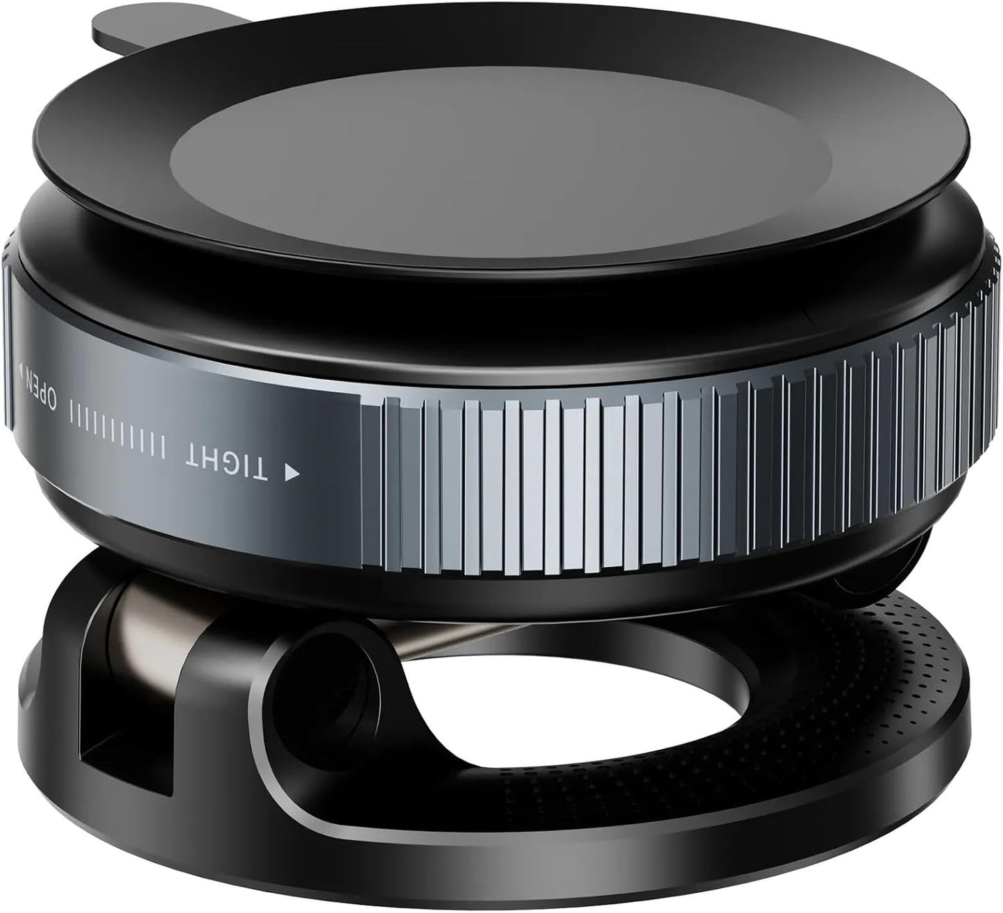 K007 Electric Vacuum Suction Cup Car Phone Mount - 360° Rotating Magnetic Wireless Holder for Dashboard & Windshield