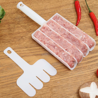 4-Slot Meatball Maker Set - Multifunctional Non-Stick Kitchen Meat Press & Cooking Spatula Tool
