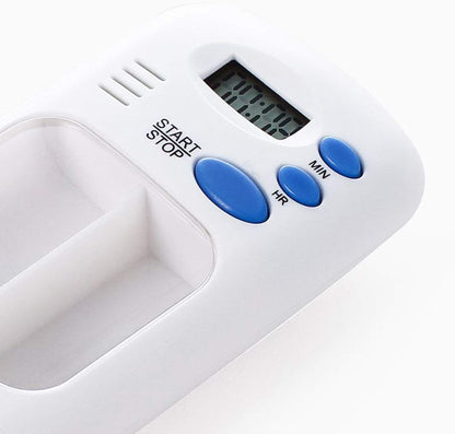Smart Electronic Pill Dispenser with Alarm Reminder & LCD Timer - Portable 2-Compartment Medicine Organizer