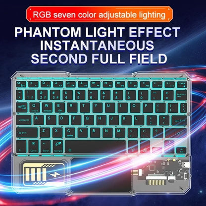 Premium Transparent Acrylic Bluetooth Keyboard with RGB Lighting & Built-in Touchpad - Wireless Multi-Device Keyboard