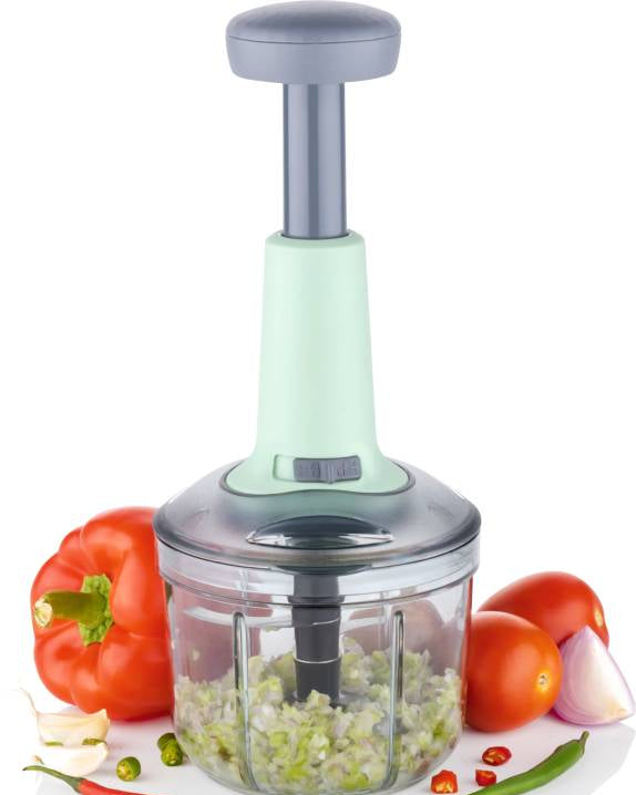 MAGICSPOON Chopper, Onion Cutter, Onion Chopper, Vegetable Chopper (Cyan, 900ml. 4 Blades) Vegetable & Fruit Chopper  (1 - Push Chopper)-KYAMSTORE