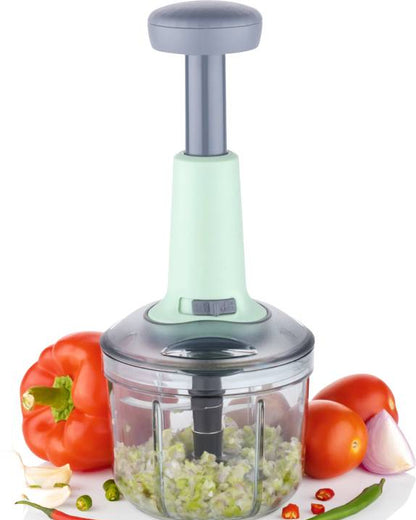 MAGICSPOON Chopper, Onion Cutter, Onion Chopper, Vegetable Chopper (Cyan, 900ml. 4 Blades) Vegetable & Fruit Chopper  (1 - Push Chopper)-KYAMSTORE