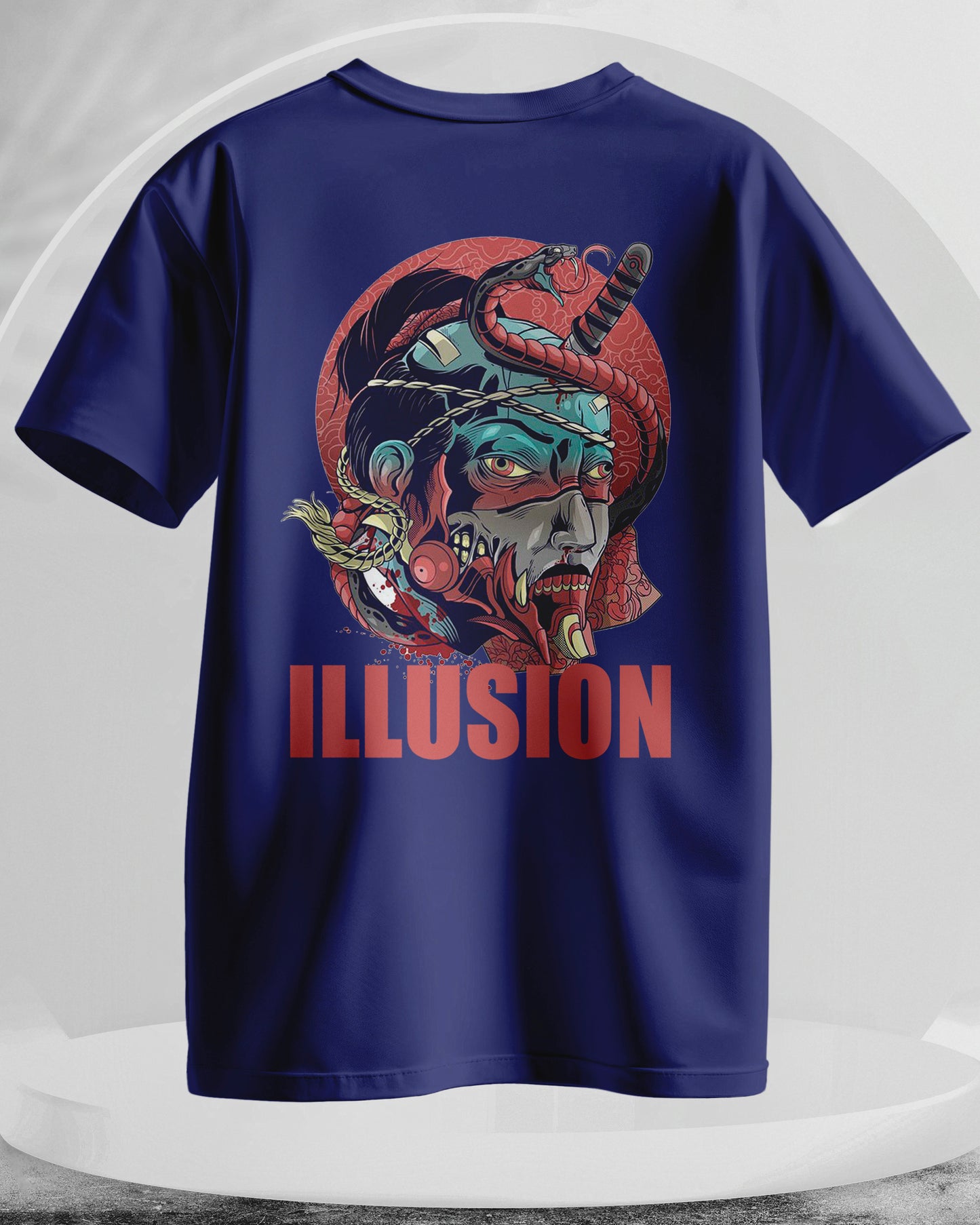 ILLUSION - Men Stylish Back Printed T-Shirts – (Regular)
