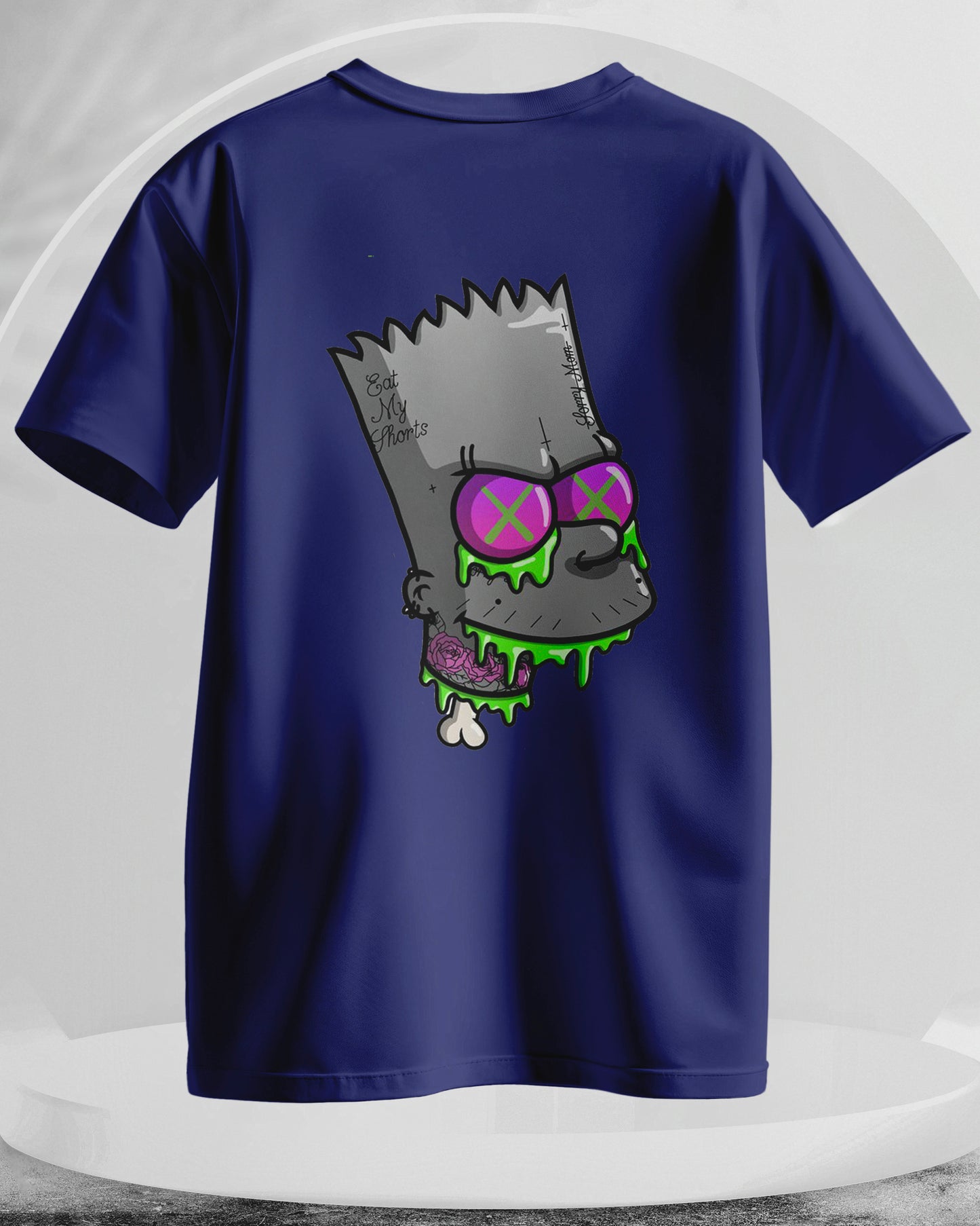 Zombie Bart - The Simpsons  - Men Stylish Back Printed T-Shirts – (Regular)