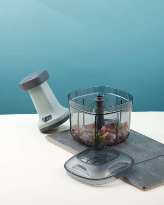 Itech by I-TECH Square Push Chopper 900ml, Steel Large Manual Hand-Press Vegetable & Fruit Chopper-KYAMSTORE