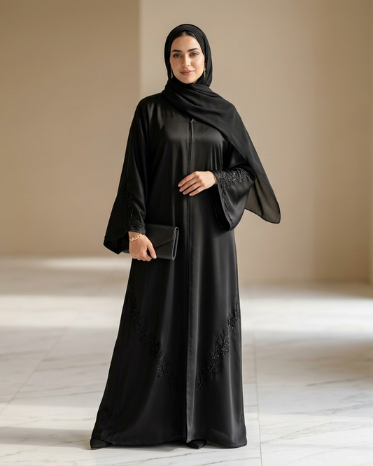 Black Color Abaya - Luxury Dubai Everyday Wear