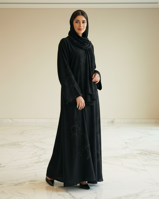 Iron Color Abaya - Luxury Dubai Everyday Wear