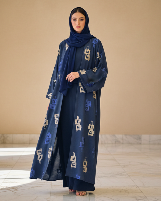 Admiral Blue Abaya - Luxury Dubai Everyday Wear