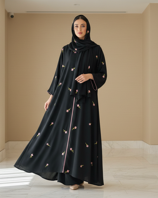 Genie Blue Abaya - Luxury Dubai Everyday Wear