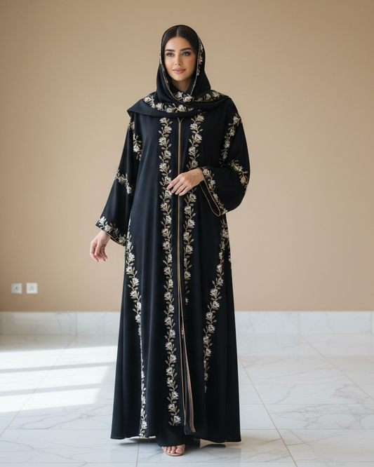 Genie Blue Abaya - Luxury Dubai Everyday Wear