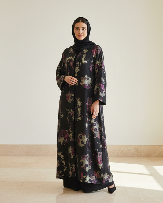 Deep Indigo Abaya - Luxury Dubai Everyday Wear