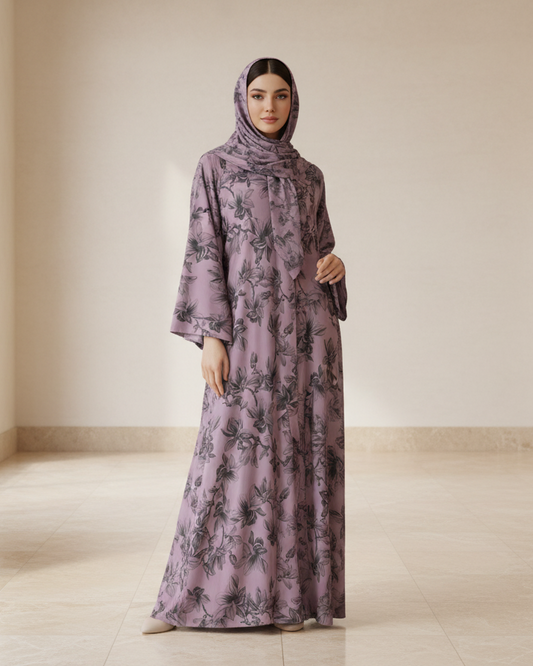 Dreamy Candy Forest Color Abaya - Luxury Dubai Everyday Wear