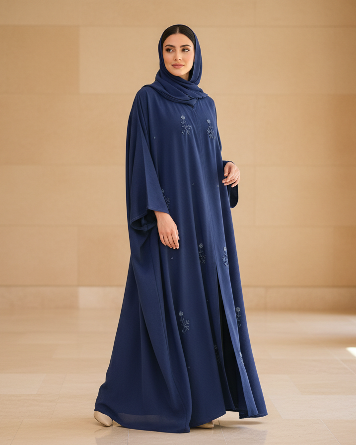 Twilight Blue Abaya - Luxury Dubai Everyday Wear