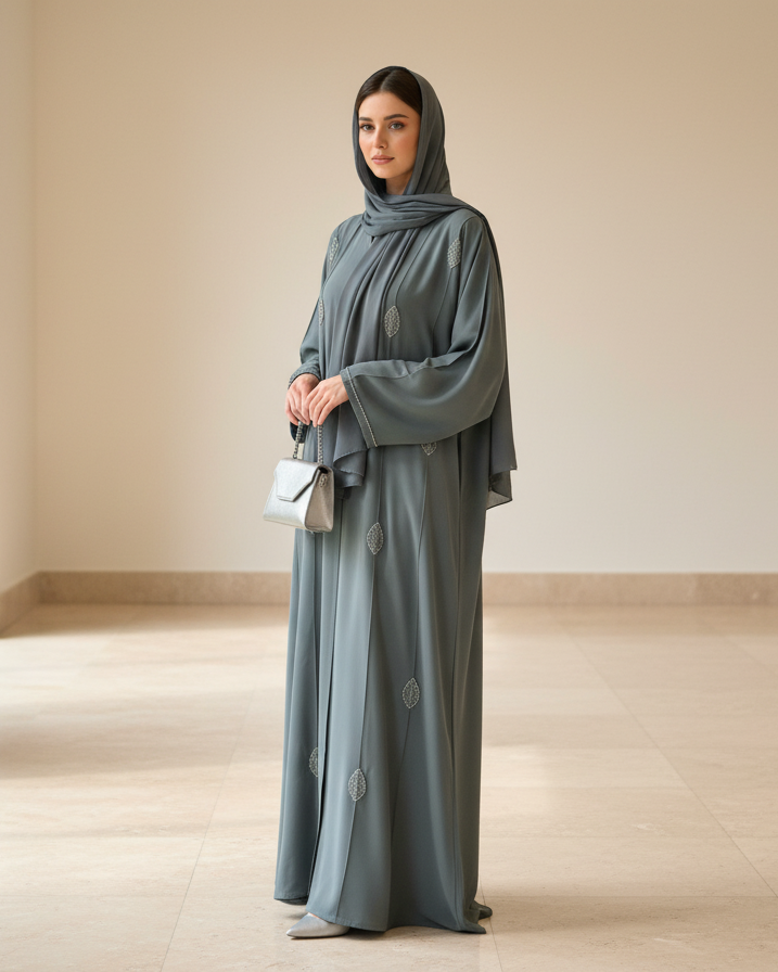 Celestial Horizon Color Abaya - Luxury Dubai Everyday Wear