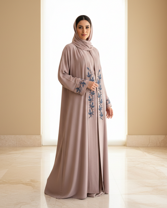 Pastel Purple Abaya - Luxury Dubai Everyday Wear