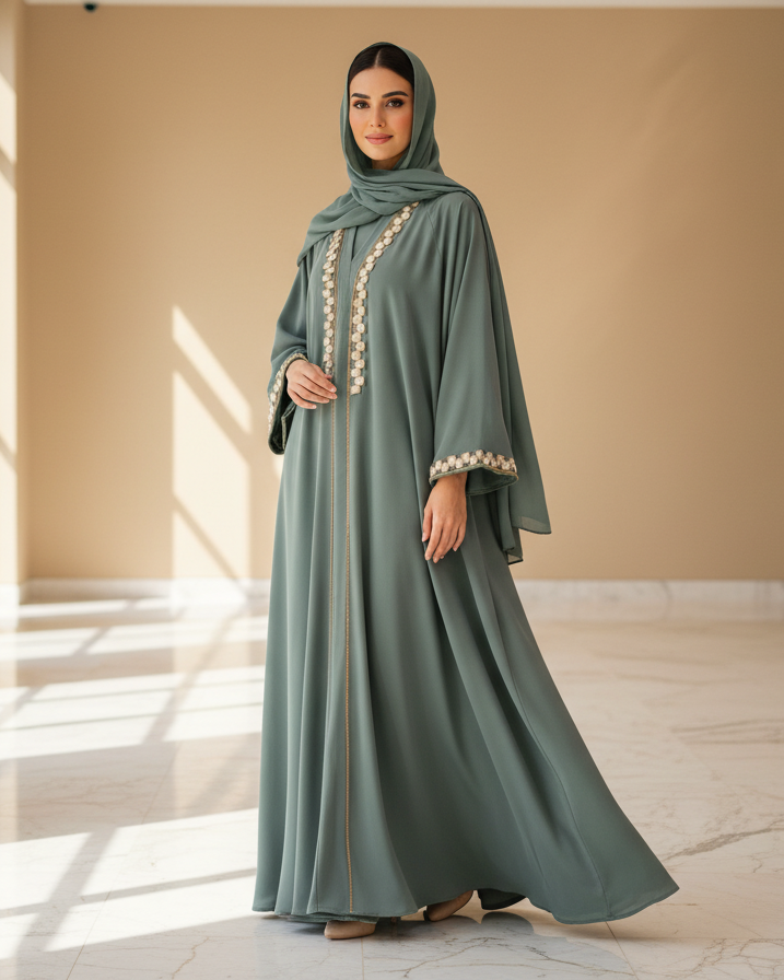 Tempest Color Abaya - Luxury Dubai Everyday Wear