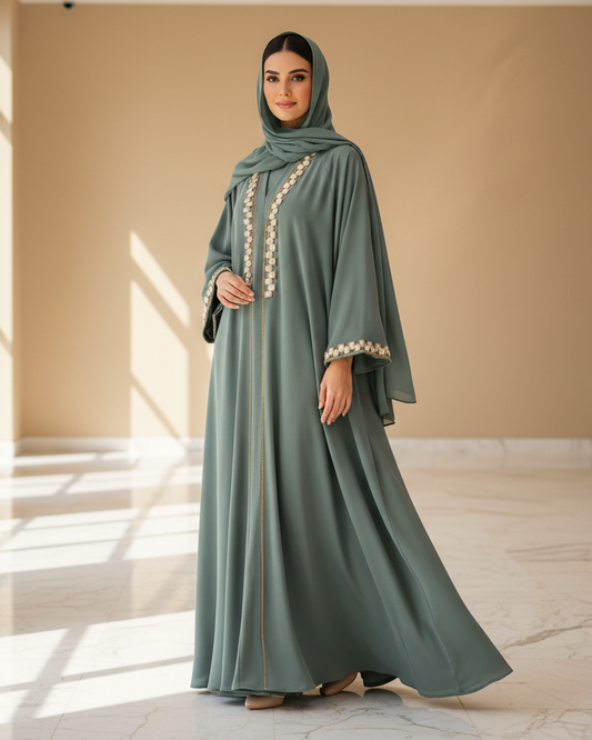 Tempest Color Abaya - Luxury Dubai Everyday Wear