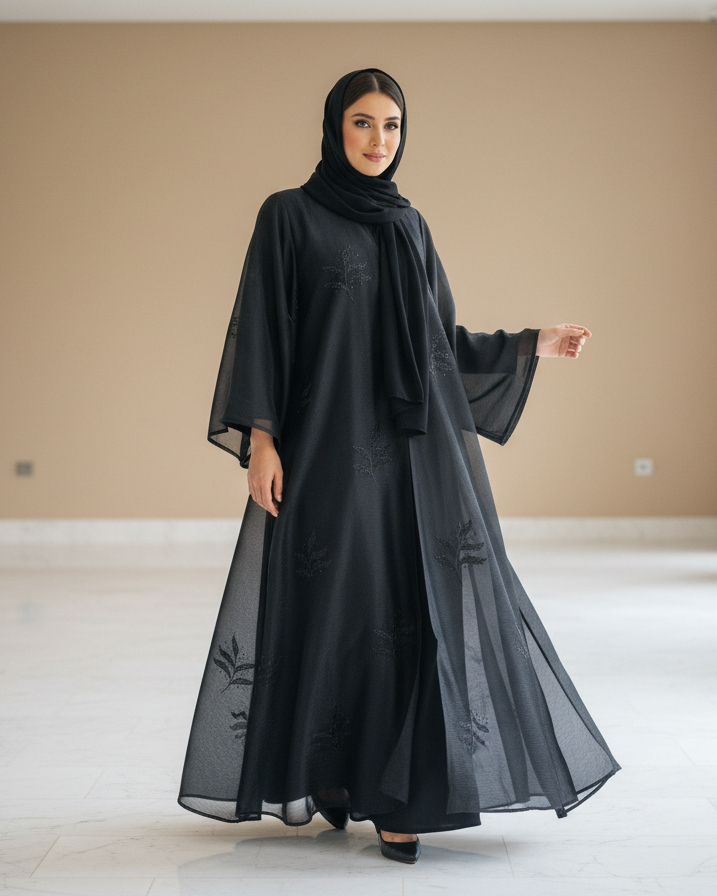 Shady Character Black Abaya - Luxury Dubai Everyday Wear