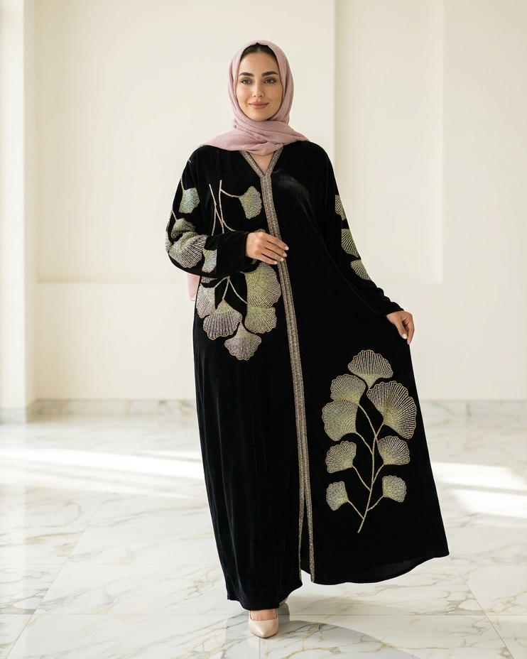 Inkwell Inception Black Abaya - Luxury Dubai Everyday Wear
