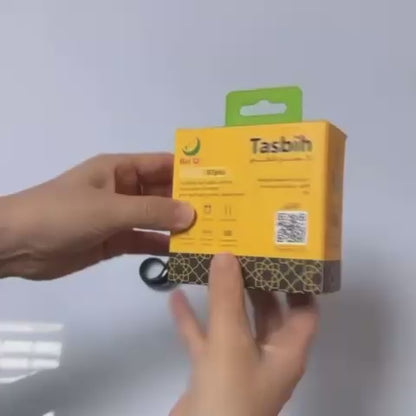 Smart Tasbih Counter Zikr Ring – Digital Tasbeeh Counter with OLED Display, App Support & Magnetic Charging (Waterproof, Black)