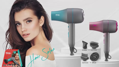 1800W Professional Hair Dryer - Ionic Blow Dryer with Diffuser