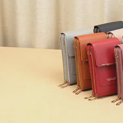 Women's Crossbody Phone Bag - Touchscreen Mini Shoulder Purse with Card Slots