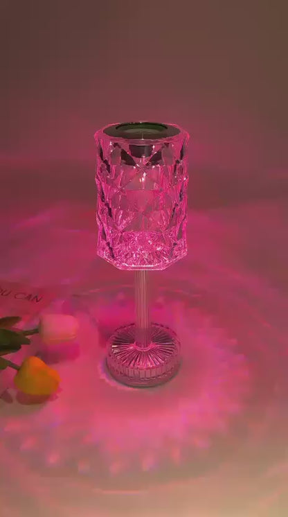 Premium Crystal Cylinder LED Accent Light with RGB Color Changing Remote