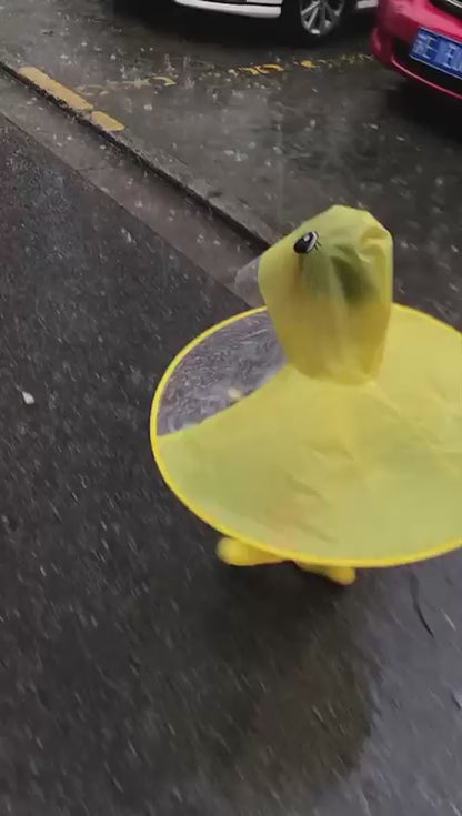 Magical UFO Children's Cartoon Duck Raincoat & Hands-Free Umbrella