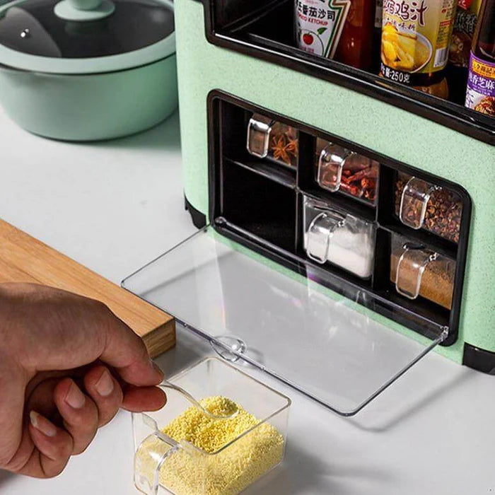 Multifunctional Kitchen Rack, Seasoning Box Set Combination