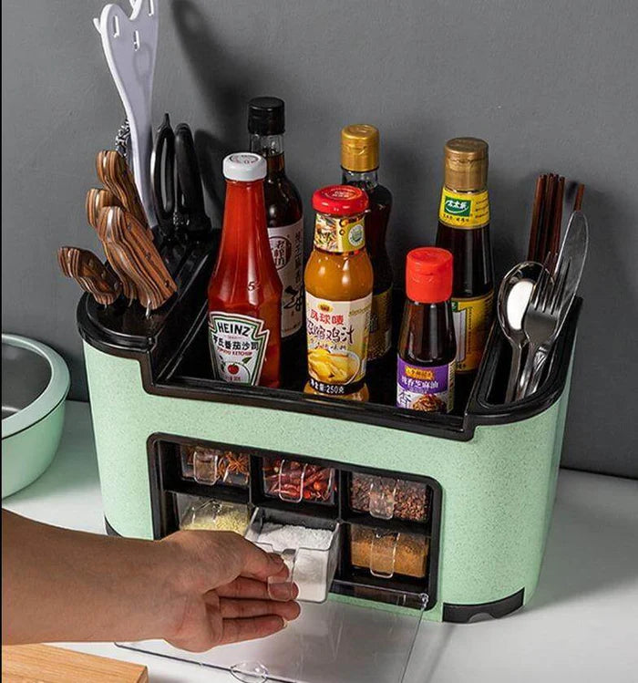 Multifunctional Kitchen Rack, Seasoning Box Set Combination