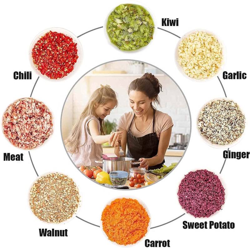 MAGICSPOON Chopper, Onion Cutter, Onion Chopper, Vegetable Chopper (Cyan, 900ml. 4 Blades) Vegetable & Fruit Chopper  (1 - Push Chopper)-KYAMSTORE