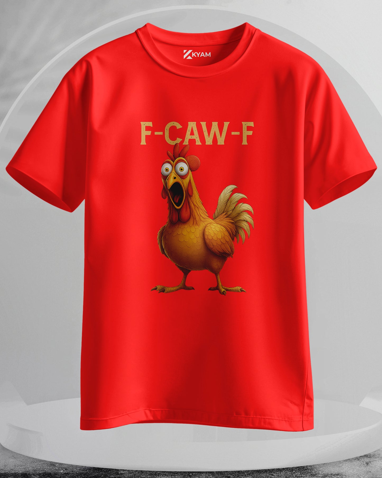 F-CAW-F Funny Chicken - Men Stylish Back Printed T-Shirts – (Regular)