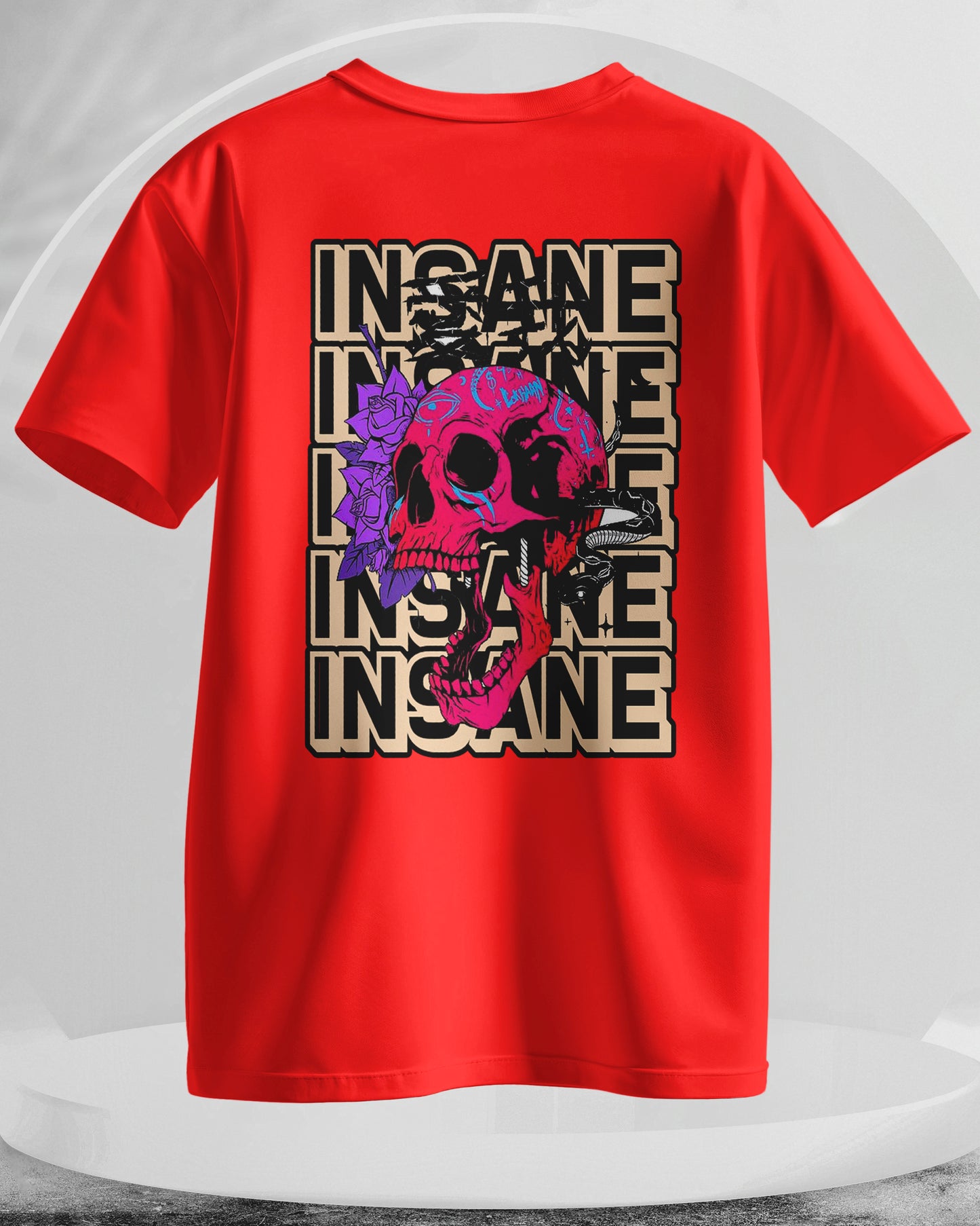 Insane - Men Stylish Back Printed T-Shirts – (Regular)