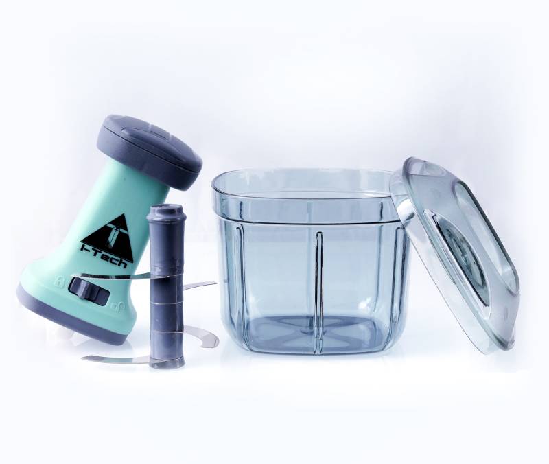 Itech by I-TECH Square Push Chopper 900ml, Steel Large Manual Hand-Press Vegetable & Fruit Chopper-KYAMSTORE