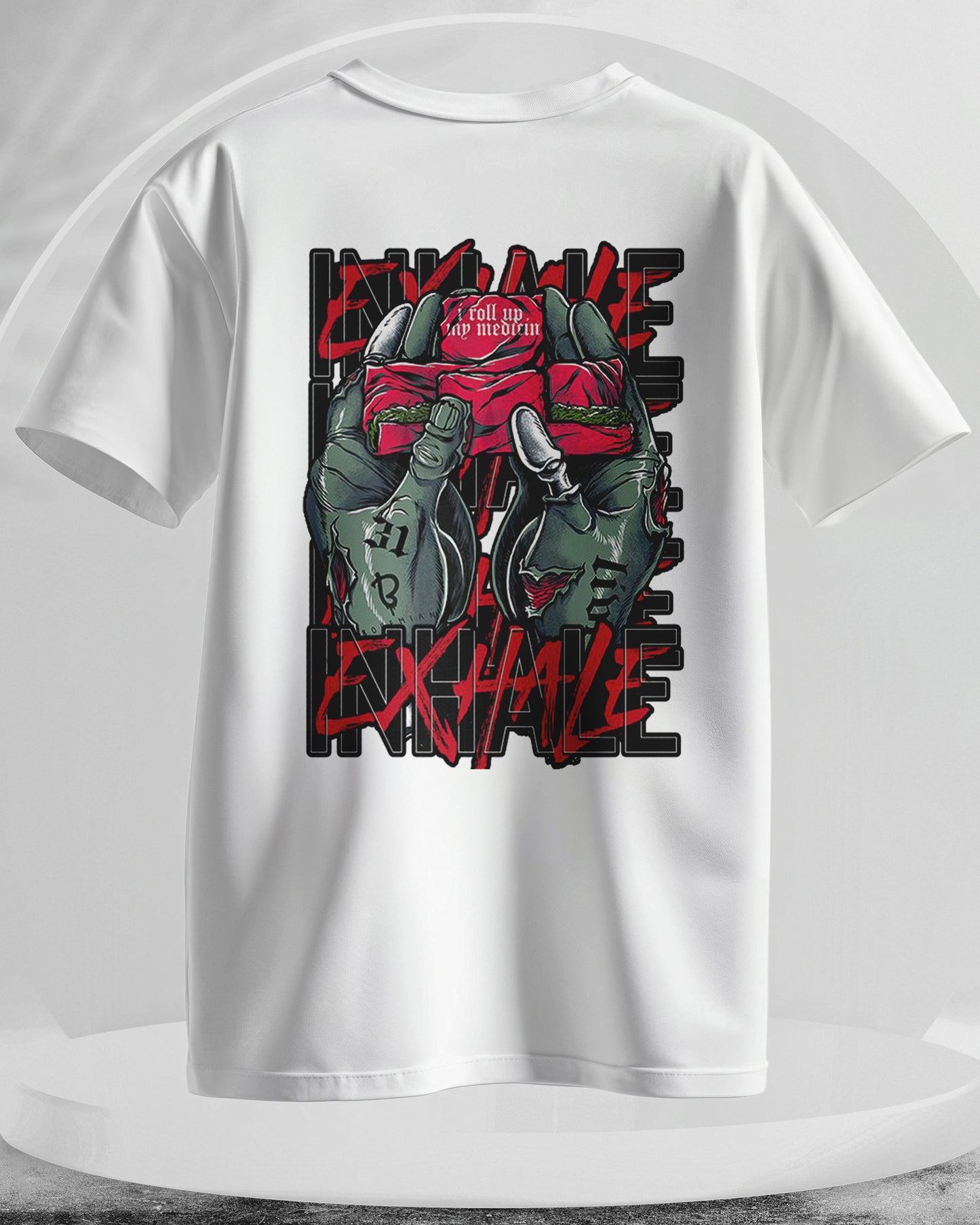 EXHALE - Men Stylish Back Printed T-Shirts – (Regular)