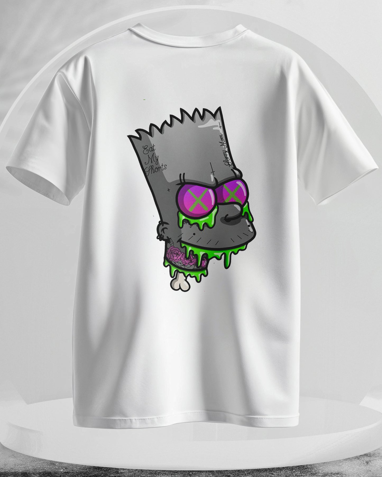 Zombie Bart - The Simpsons  - Men Stylish Back Printed T-Shirts – (Regular)