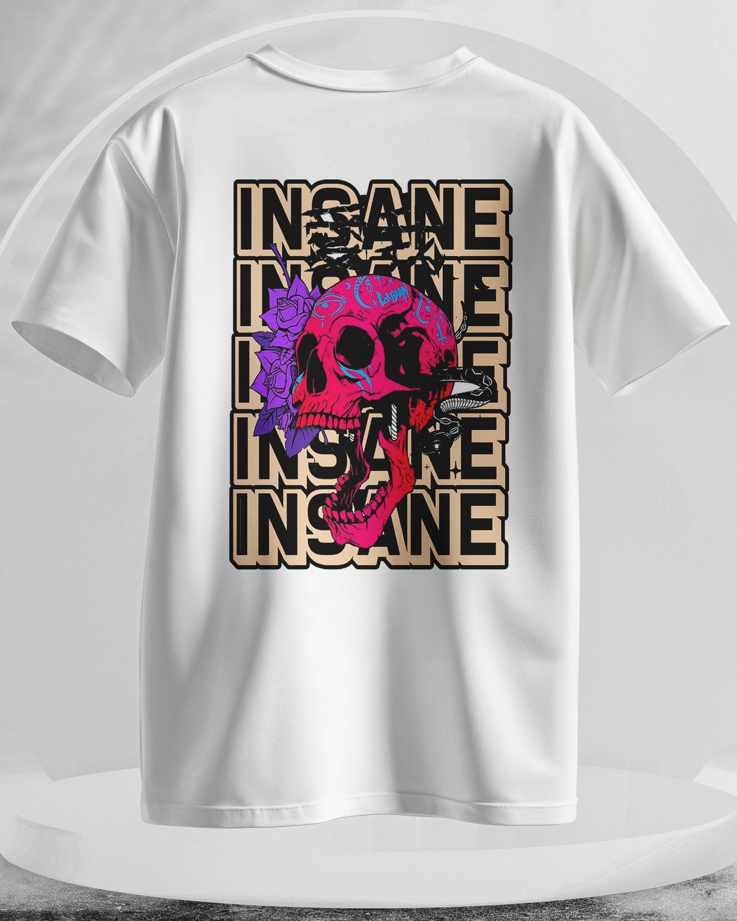 Insane - Men Stylish Back Printed T-Shirts – (Regular)