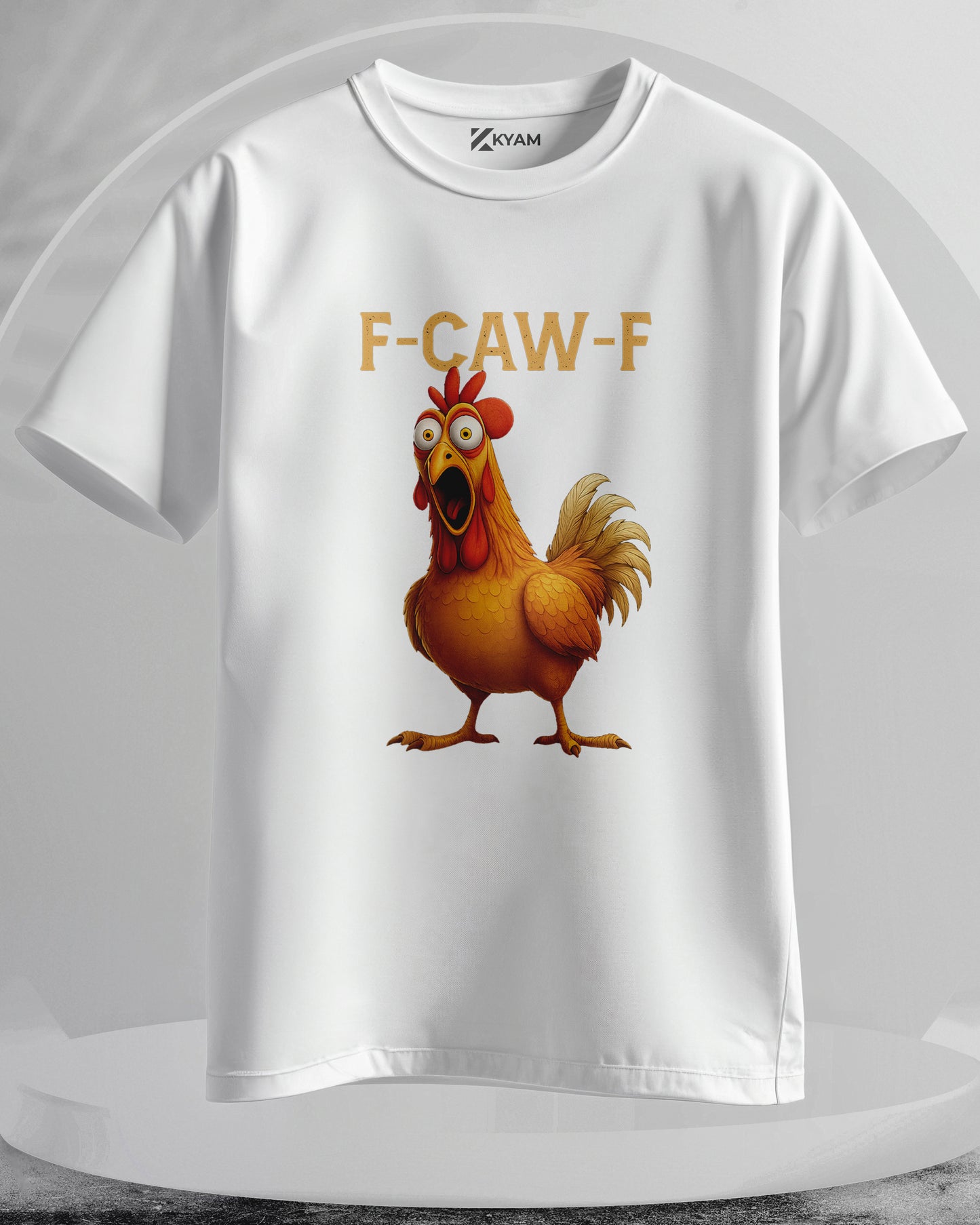 F-CAW-F Funny Chicken - Men Stylish Back Printed T-Shirts – (Regular)