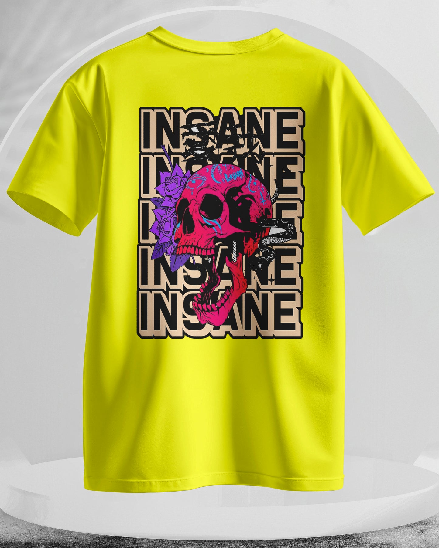 Insane - Men Stylish Back Printed T-Shirts – (Regular)